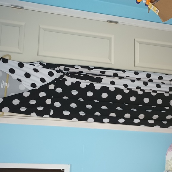 Susan Graver size 1XL maxi Faux Wrap Polka dot dress - Picture 3 of 10